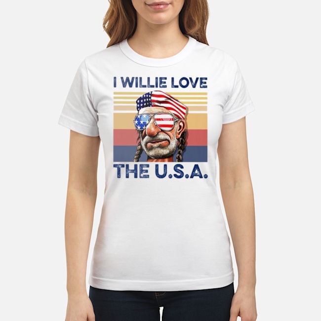 I Willie Love The USA Vintage Shirt 5 I Willie Love The USA Vintage Ladies Tee