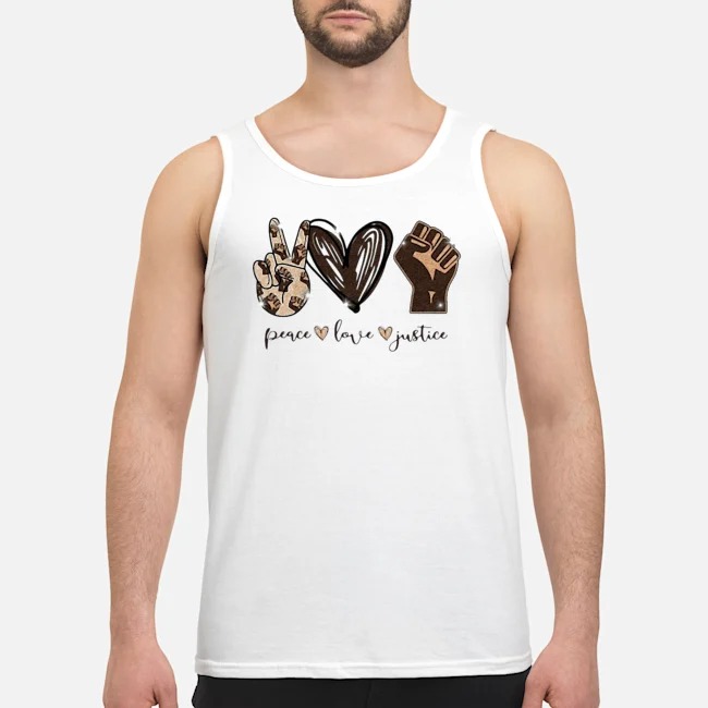 Peace Love Justice Shirt 6 Peace Love Justice Guy Tank Top