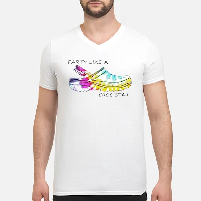 Party Like A Croc Star Tie Dye Shirt 5 Party Like A Croc Star Tie Dye Guy V-neck