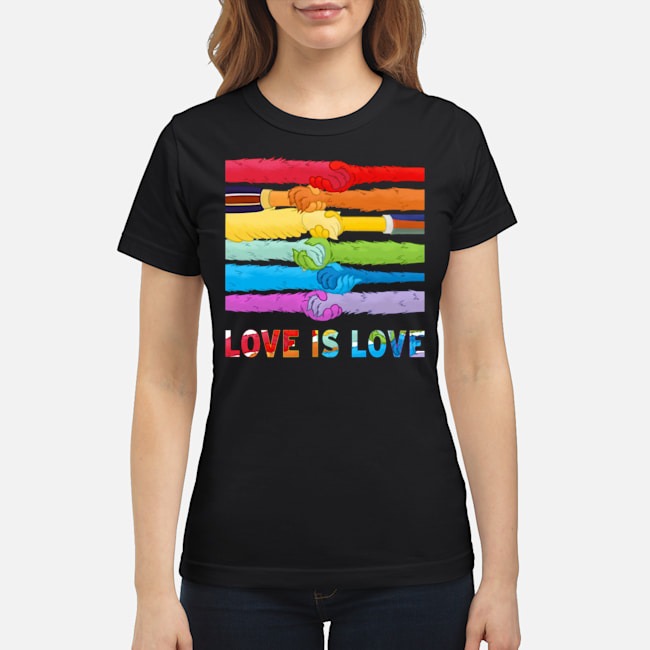 LGBT Hand Hold Hand Love Is Love Shirt 6 LGBT Hand Hold Hand Love Is Love Ladies Tee