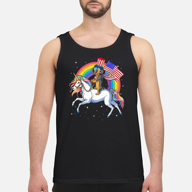 Dachshund Riding Unicorn Happy Independence Shirt 7 Dachshund Riding Unicorn Happy Independence Guy Tank Top