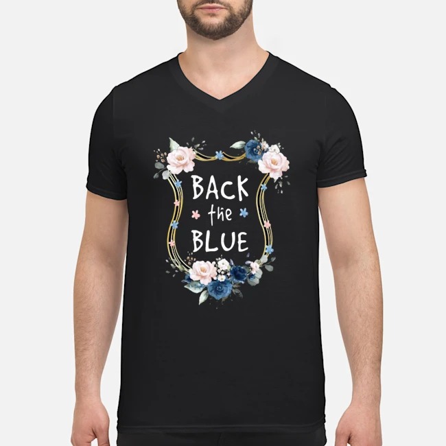 Flower Back The Blue Shirt 5 Flower Back The Blue Guy V-neck
