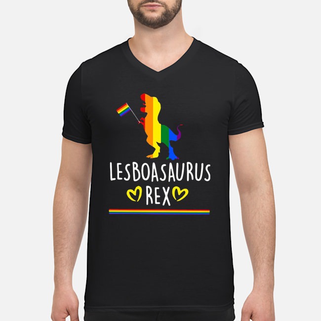 LGBT T-rex Dinosaur Lesboasaurus Rex Shirt 5 LGBT T-rex Dinosaur Lesboasaurus Rex Guy V-neck