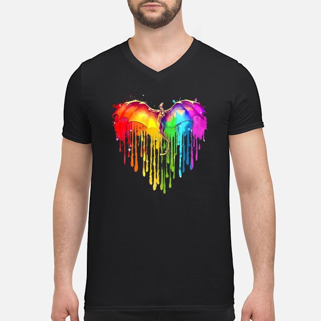 LGBT Dragon Heart Shirt 5 LGBT Dragon Heart Guy V-neck