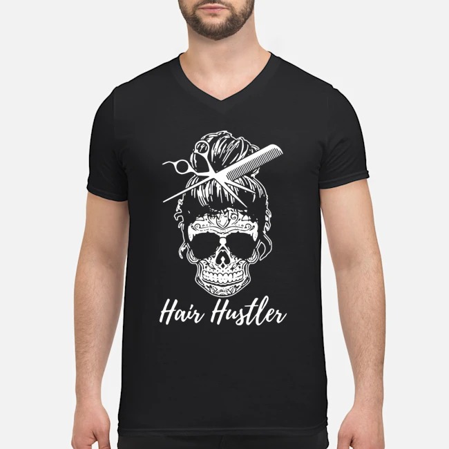 Hair Hustler Skull Shirt 6 Hair Hustler Skull Guy V-neck