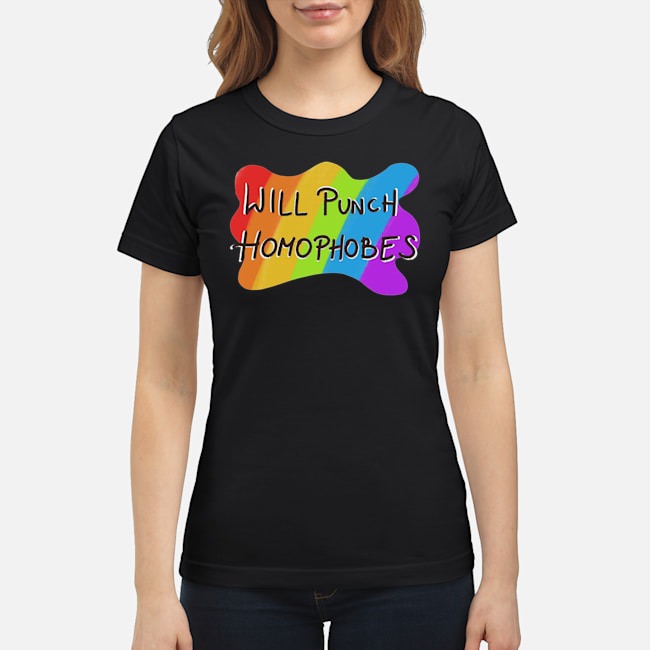 LGBT Will Punch Homophobes Shirt 7 LGBT Will Punch Homophobes Ladies Tee