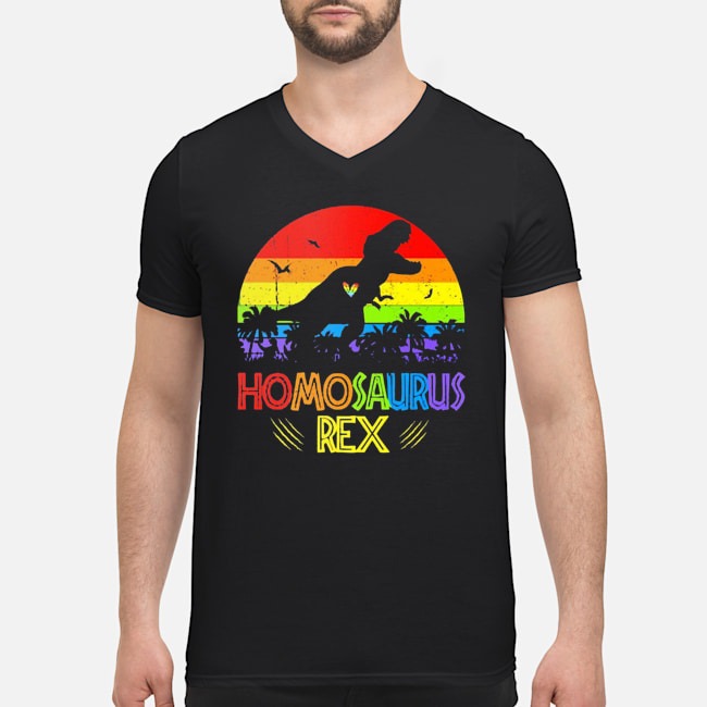 Homosaurus Rex Dinosaurus LGBT Vintage Shirt 5 Homosaurus Rex Dinosaurus LGBT Vintage Guy V-neck