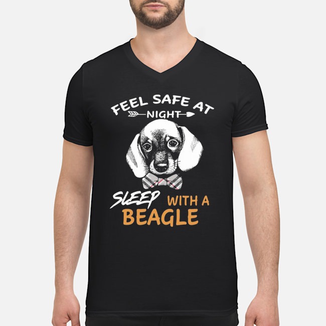 Feel Safe At Night Sleep With A Beagle Shirt 5 Feel Safe At Night Sleep With A Beagle Guy V-neck