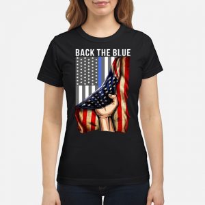 American Flag Back The Blue Shirt 6 American Flag Back The Blue Ladies Tee