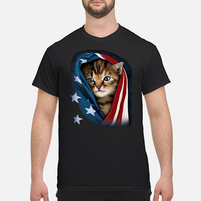 Patriotic Kitten Cat American Flag Shirt 1 Patriotic Kitten Cat American Flag Shirt