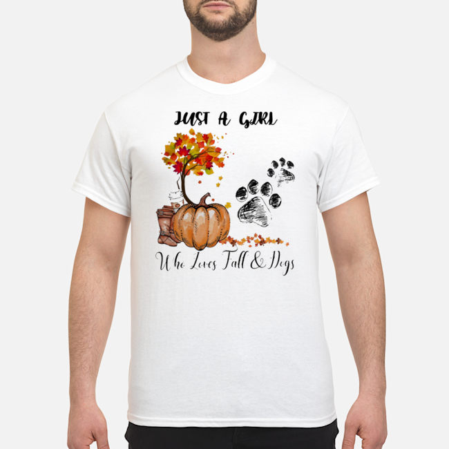 Just A Girl Who Loves Fall And Dogs Shirt 1 Just A Girl Who Loves Fall And Dogs Shirt