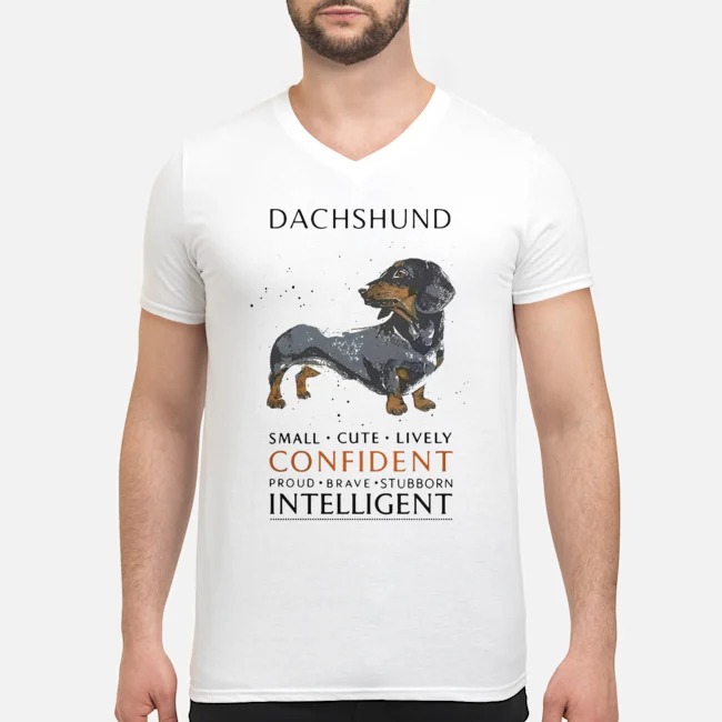 Dachshund Small Cute Lively Confident Intelligent Shirt 5 Dachshund Small Cute Lively Confident Intelligent Guy V-neck