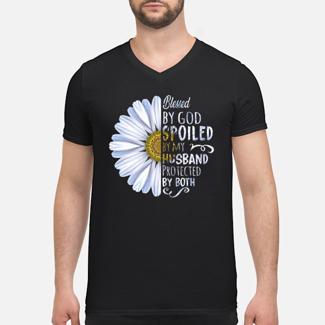 Flower Blessed By God Spoiled By My Husband Protected By Both Shirt 5 Flower Blessed By God Spoiled By My Husband Protected By Both Guy V-neck