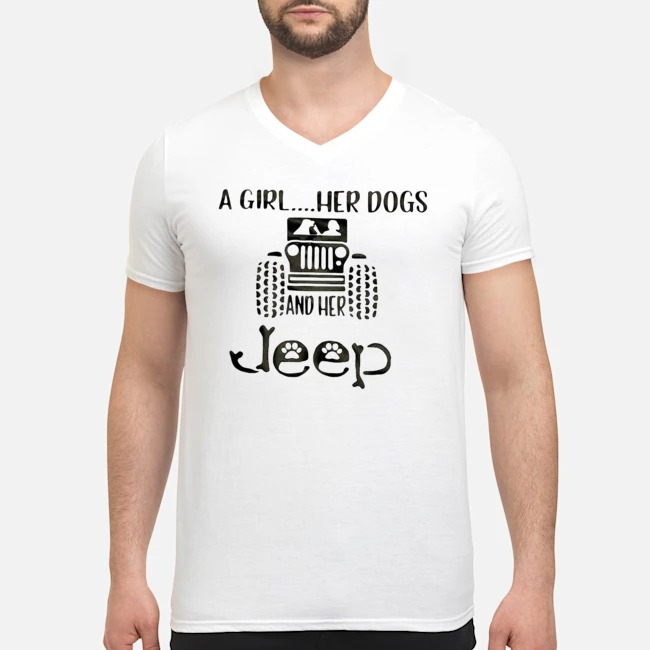A Girl Her Dogs And Her Jeep Shirt 5 A Girl Her Dogs And Her Jeep Guy V-neck