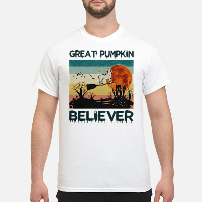 Dog Sunset Broom Halloween Vintage Retro Great Pumpkin Believer Shirt 1 Dog Sunset Broom Halloween Vintage Retro Great Pumpkin Believer Shirt
