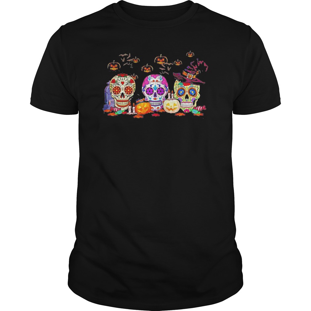 Skulls Tattoo Witch Pumpkin Happy Halloween Shirt 5 Skulls Tattoo Witch Pumpkin Happy Halloween Shirt