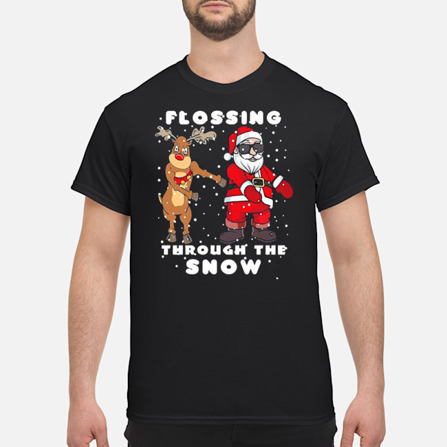 Santa And Reindeer Flossing Through The Snow Christmas Shirt 5 Santa And Reindeer Flossing Through The Snow Christmas Shirt