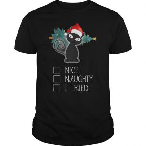 Santa Black Cat Nice Naughty I Tried Shirt 5 Santa Black Cat Nice Naughty I Tried Shirt 6