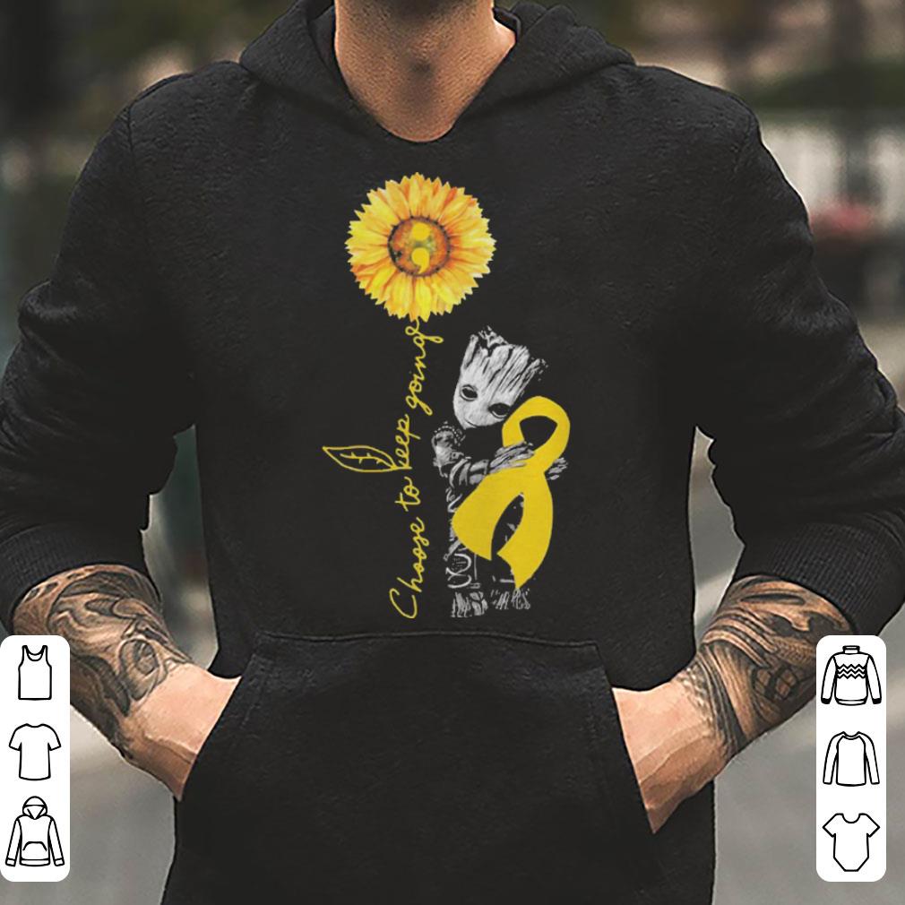 Groot Hug Children Cancer Choose To Keep Going Semicolon Sunflower shirt 4 - Groot Hug Children Cancer Choose To Keep Going Semicolon Sunflower shirt