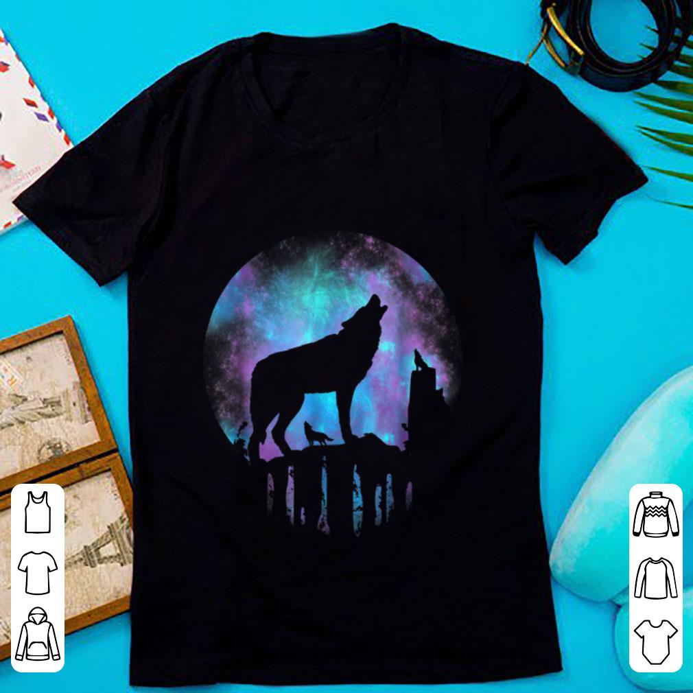 Awesome Howling Wolf Galaxy Moon shirt 1 - Awesome Howling Wolf Galaxy Moon shirt