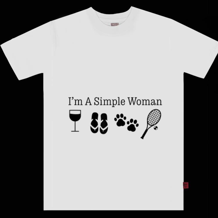 Awesome I m A Simple Woman Wine Flip Flops Dog Paw Tennis shirt 1 2 - Awesome I'm A Simple Woman Wine Flip Flops Dog Paw Tennis shirt