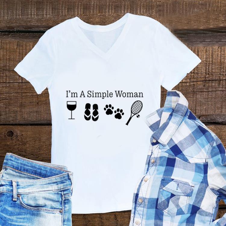 Awesome I m A Simple Woman Wine Flip Flops Dog Paw Tennis shirt 1 - Awesome I'm A Simple Woman Wine Flip Flops Dog Paw Tennis shirt