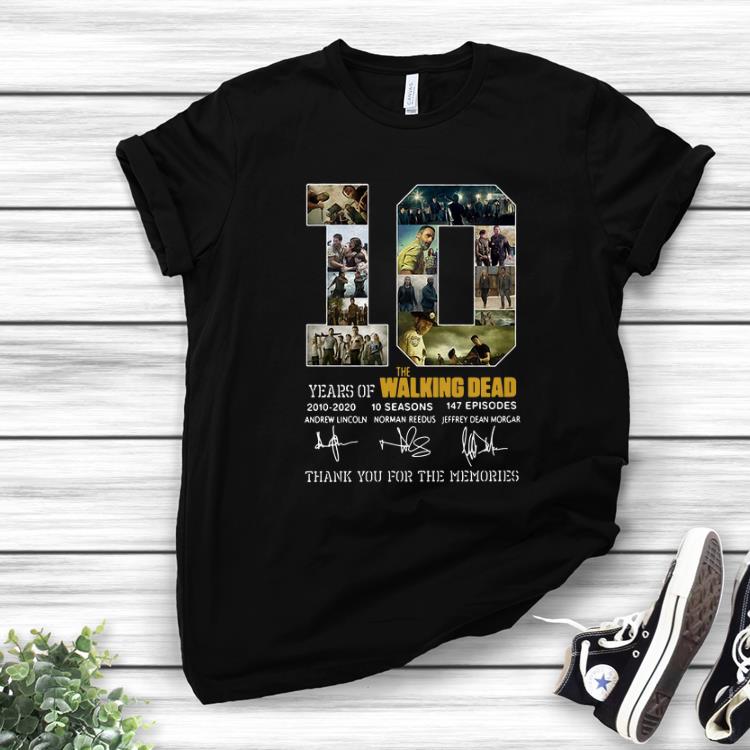 Hot 10 Years Of The Walking Dead Thank You For The Memories Signature shirt 1 - Hot 10 Years Of The Walking Dead Thank You For The Memories Signature shirt