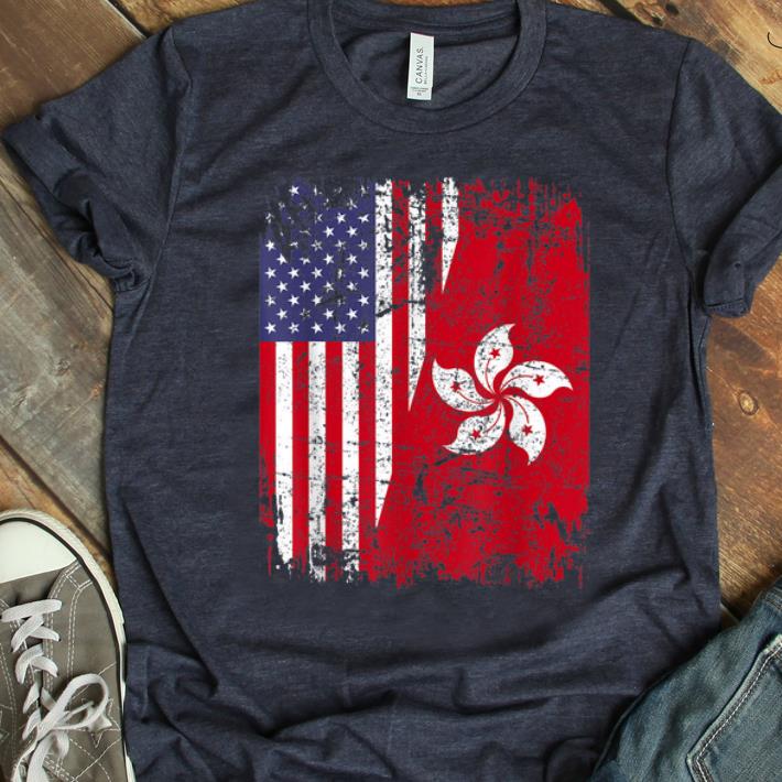 Hot Hong Kong Half American Flag shirt 1 - Hot Hong Kong Half American Flag shirt