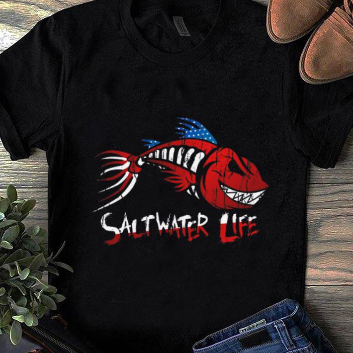 Nice Saltwater Life fishbone American shirt 1 - Nice Saltwater Life fishbone American shirt