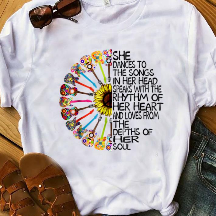 Official She Dance To The Song In Her Head Speaks With The Rhythm Of Heart Heart Guitar Hippie Sunflower shirt 1 - Official She Dance To The Song In Her Head Speaks With The Rhythm Of Heart Heart Guitar Hippie Sunflower shirt