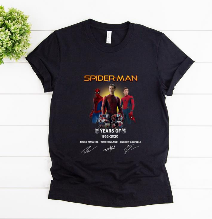 Original Spider Man 58 Years Anniversary 1962 2020 Signature shirt 1 - Original Spider Man 58 Years Anniversary 1962-2020 Signature shirt