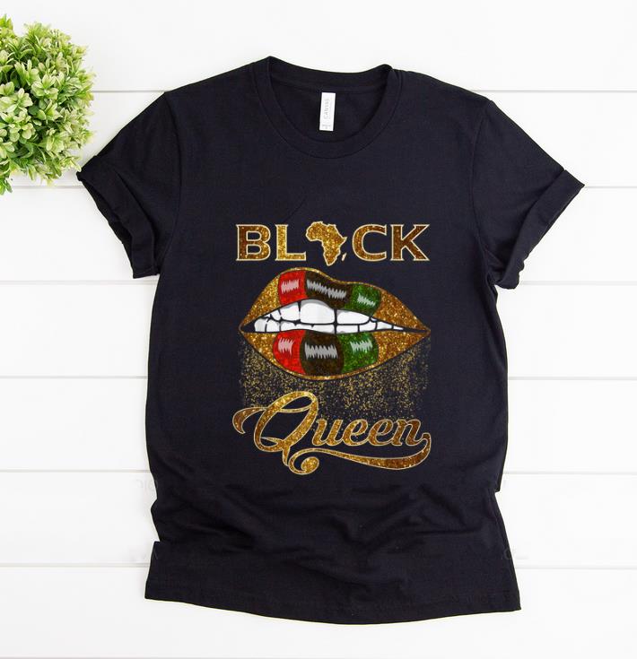 Premium Black Queen Lips Red Green African Flag shirt 1 - Premium Black Queen Lips Red Green African Flag shirt