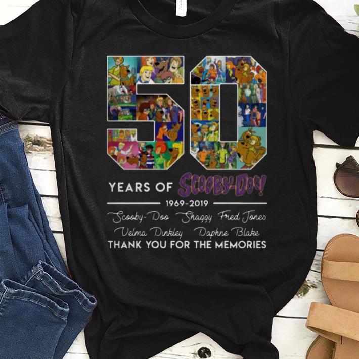Pretty 50 Years of 1969 2019 Scooby Doo Signature Thank You For Memories shirt 1 - Pretty 50 Years of 1969-2019 Scooby Doo Signature Thank You For Memories shirt