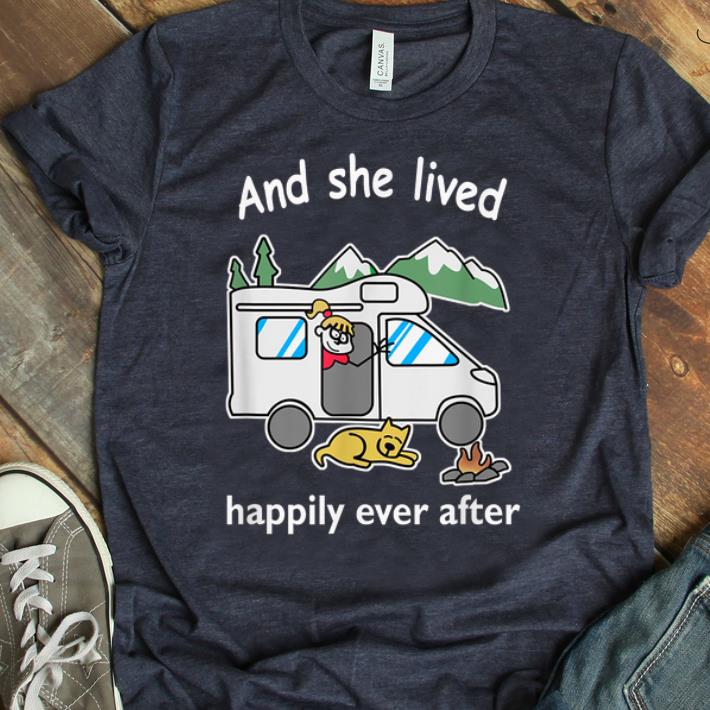 Pretty And she lived happily ever after Camping Dog shirt 1 - Pretty And she lived happily ever after Camping Dog shirt