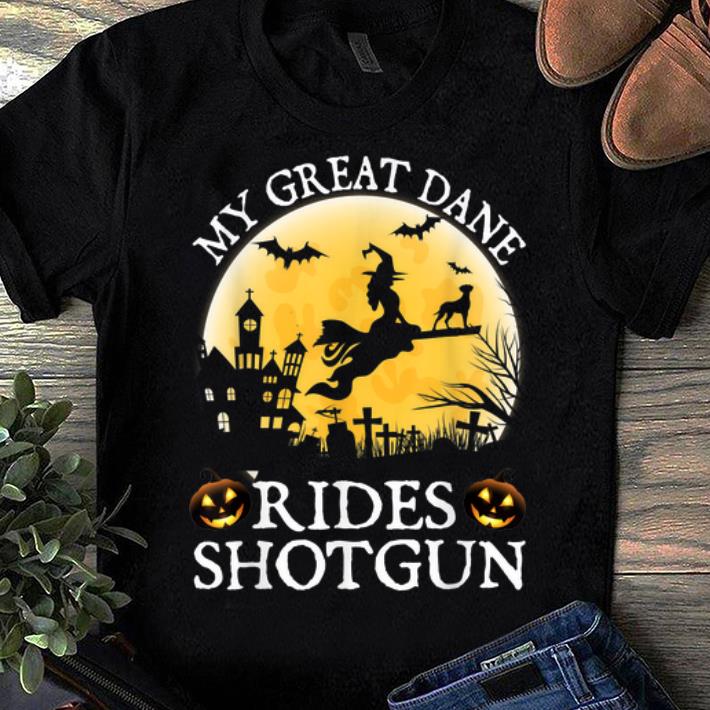 Awesome Belgian Great Dane Rides Shotgun Halloween Costume shirt 1 - Awesome Belgian Great Dane Rides Shotgun Halloween Costume shirt