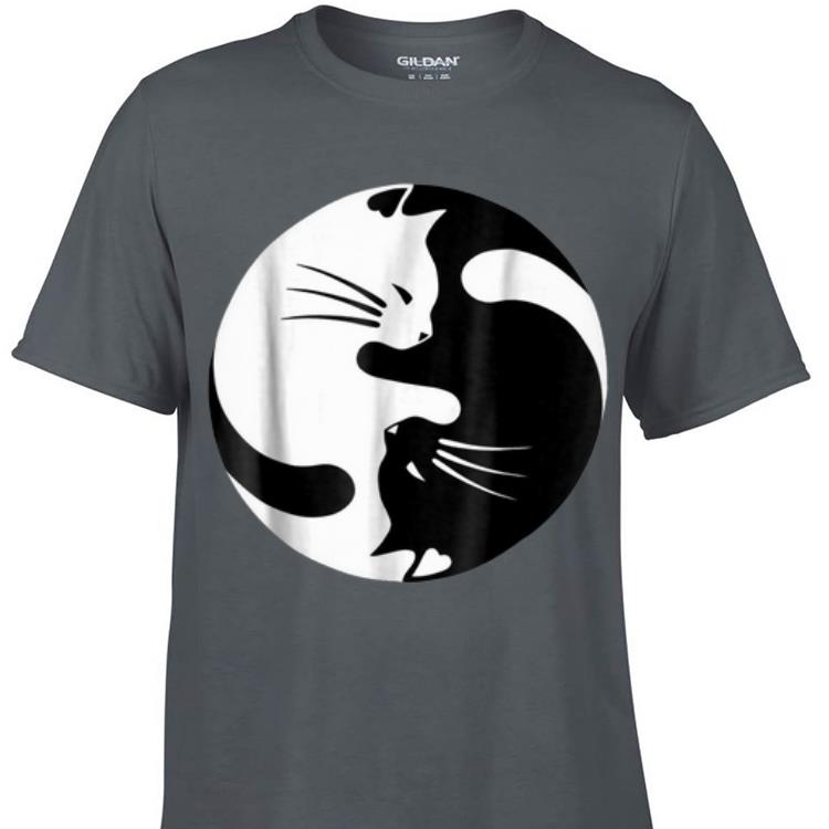 Awesome Black And White Cats Yin Yang Shape shirt 1 - Awesome Black And White Cats Yin Yang Shape shirt