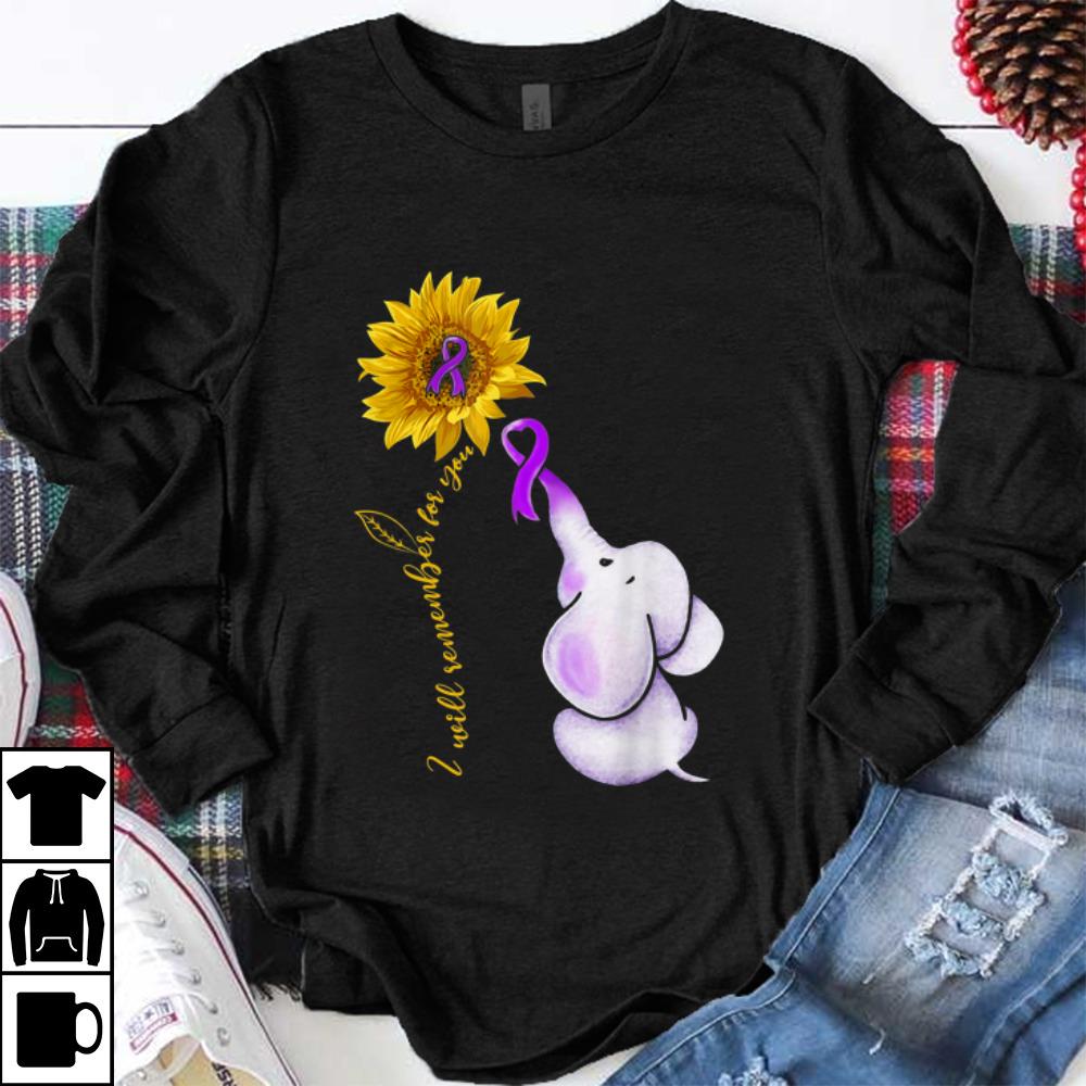 Awesome Elephant I Will Remember For You Sunflower Alzheimer s Awareness shirt 1 - Awesome Elephant I Will Remember For You Sunflower Alzheimer's Awareness shirt