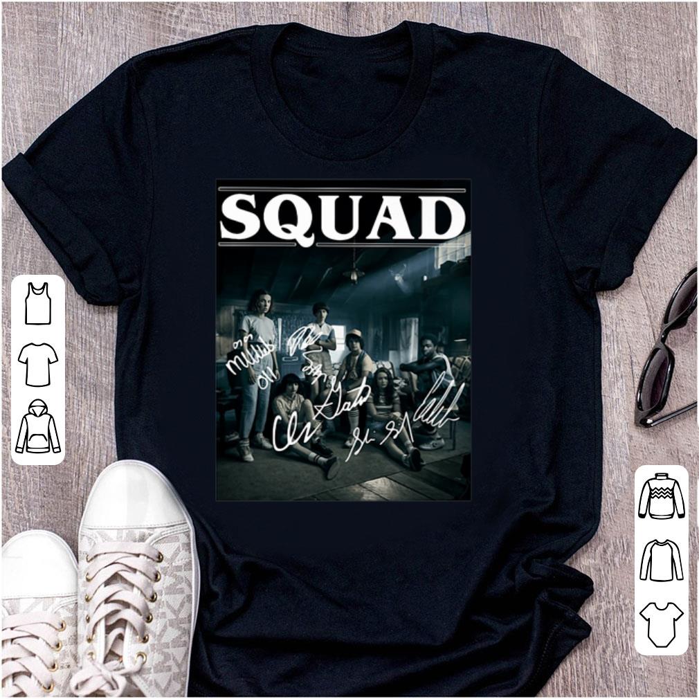 Awesome Squad Signatures Characters Stranger Things 3 shirt 1 1 - Awesome Squad Signatures Characters Stranger Things 3 shirt