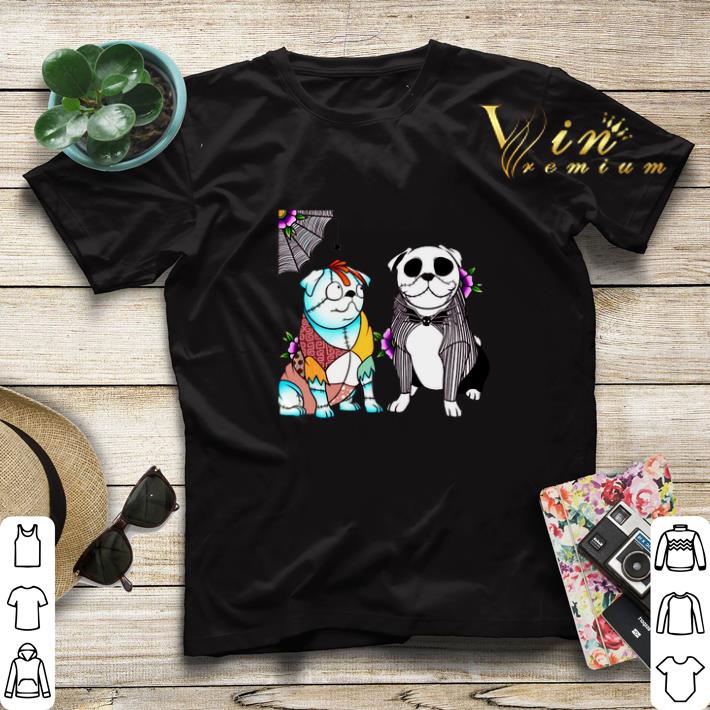 Bulldog Jack Skellington and Sally shirt sweater 4 - Bulldog Jack Skellington and Sally shirt sweater