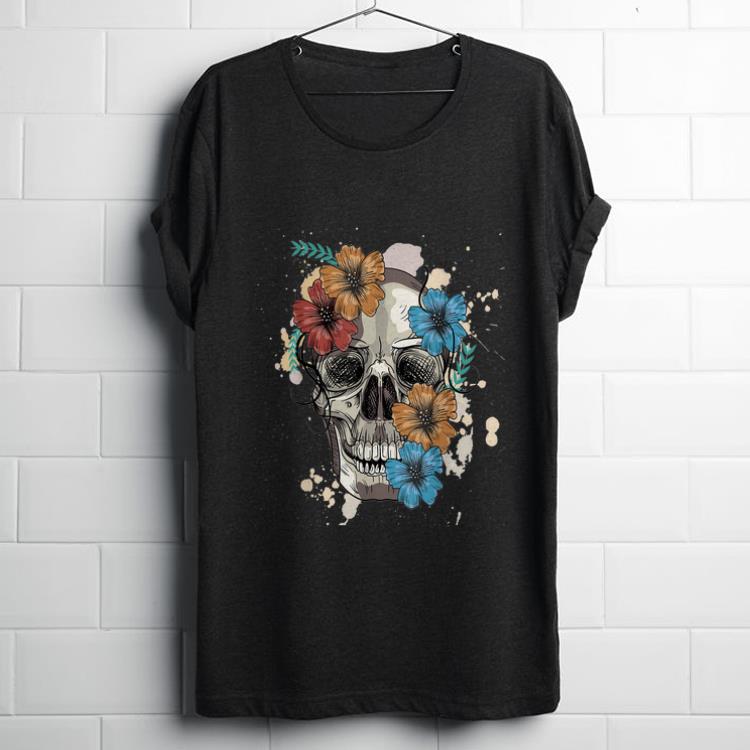 Funny Colorful Skull and Flowers shirt 1 - Funny Colorful Skull and Flowers shirt