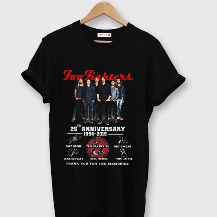 Hot 25th Anniversary 1994 2019 Foo Fighters Signatures shirt 1 - Hot 25th Anniversary 1994-2019 Foo Fighters Signatures shirt