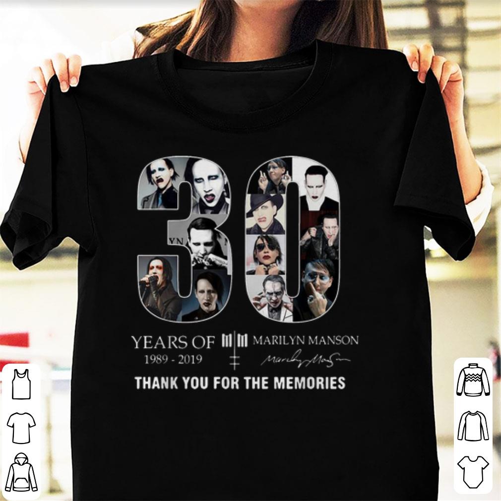 Hot 30 Years Of Marilyn Manson 1989 2019 Signature shirt 1 - Hot 30 Years Of Marilyn Manson 1989-2019 Signature shirt