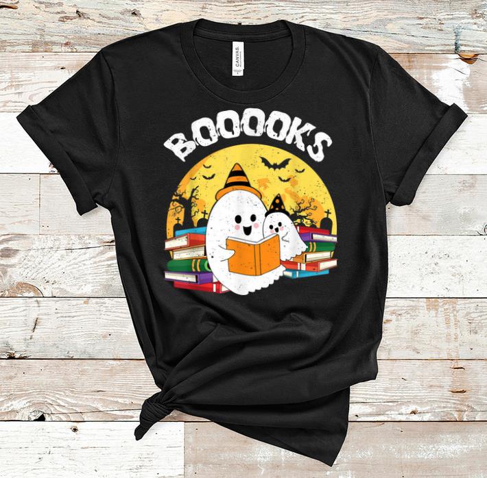 Hot Booooks Ghost Boo Reading Books Halloween shirt 1 - Hot Booooks Ghost Boo Reading Books Halloween shirt