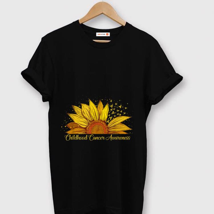 Hot Sunflower Ribbon Childhood Cancer Awareness shirt 1 - Hot Sunflower Ribbon Childhood Cancer Awareness shirt