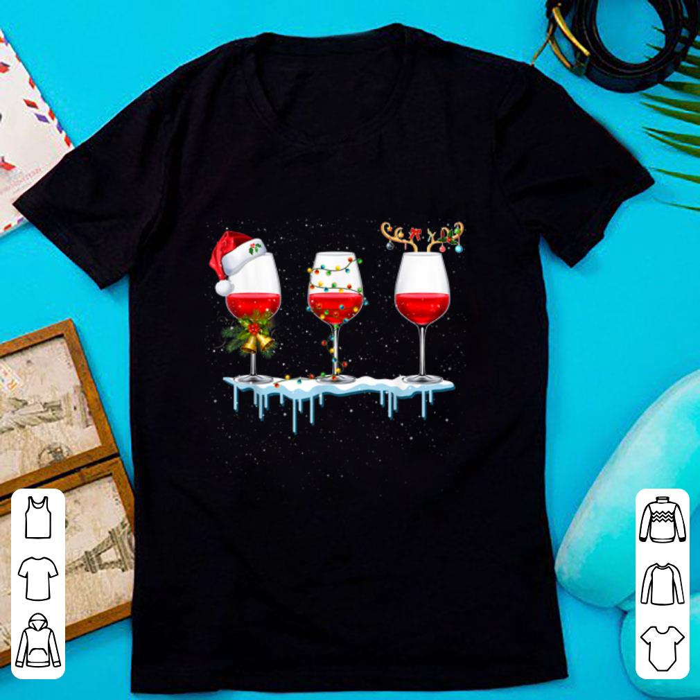 Hot Three Glass of Red Wine Santa Hat Christmas For Men Women shirt 1 - Hot Three Glass of Red Wine Santa Hat Christmas For Men Women shirt