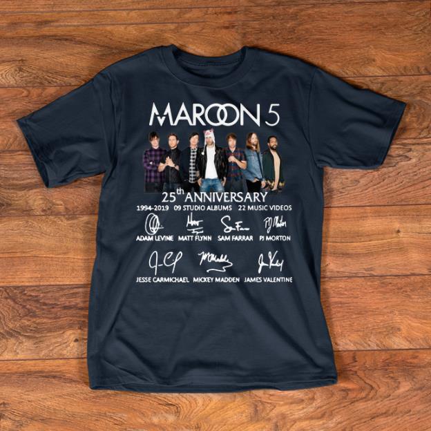 Nice Maroon 5 25th Anniversary Signatures shirts 1 - Nice Maroon 5 25th Anniversary Signatures shirts