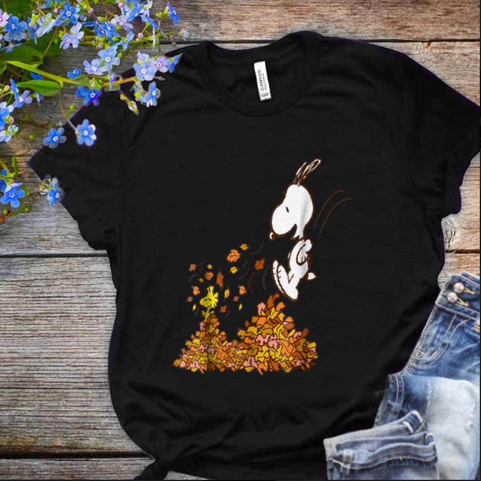 Nice Peanuts Snoopy Jumping Into leaf Autumn shirt 1 - Nice Peanuts Snoopy Jumping Into leaf Autumn shirt