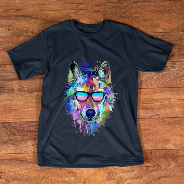 Nice Splash Art Wolf Sunglass shirt 1 - Nice Splash Art Wolf Sunglass shirt