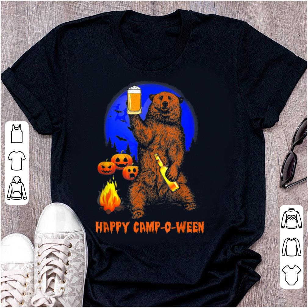 Official Happy Camp o ween Funny Pumpkin Bear Moon Halloween Camping shirt 1 - Official Happy Camp-o-ween Funny Pumpkin Bear Moon Halloween Camping shirt