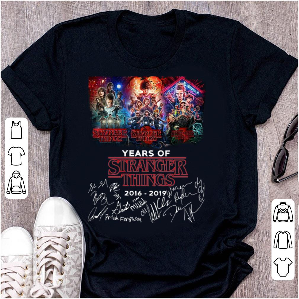 Original 3 Season 3 Years Of Stranger Things 2016 2019 Signatures shirt 1 - Original 3 Season 3 Years Of Stranger Things 2016-2019 Signatures shirt